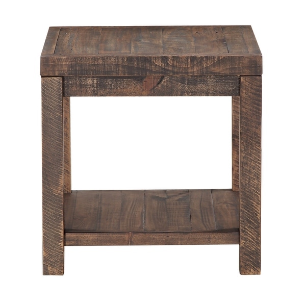 Craster Reclaimed Wood Square Side Table in Smoky Taupe