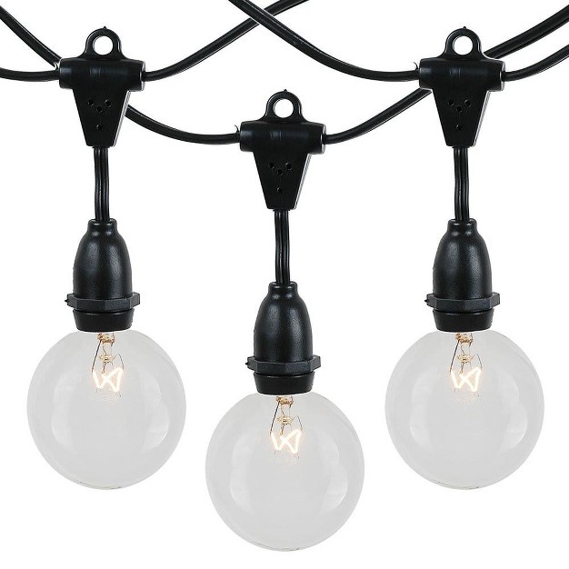 Novelty Lights Globe Outdoor String Lights With 25 Suspended Sockets Suspended Black Wire 25 Feet