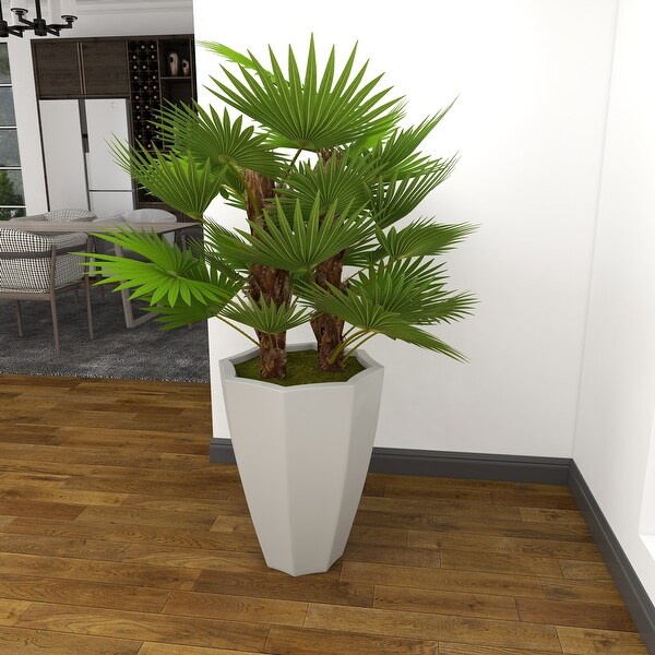 White Fiberglass Contemporary Artificial foliage