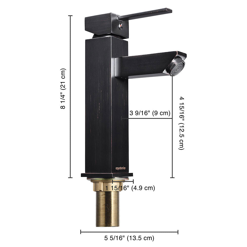 Aquaterior Bathroom Faucet Single Hole 1-Handle Cold & Hot 8