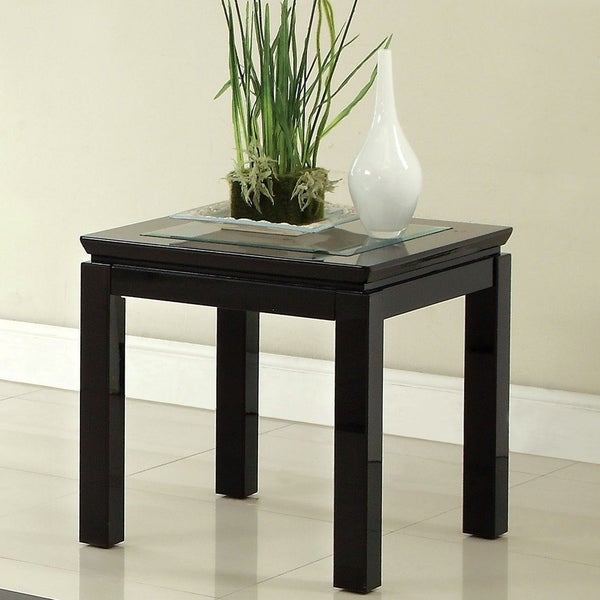 Furniture of America Dia Contemporary 22-inch Glossy Square Side Table