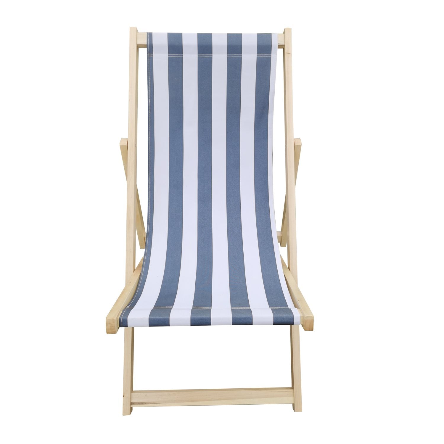 HISTOYE Beach Reclining Chair Outdoor Patio Sling Chair,Portable Garden Pool Beach Lounge Chair Reclining Chair,Lawn Seat for Garden, Swimming Pool and Beach,Blue White Stripes