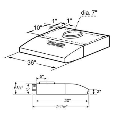 Bosch 36-inch Under-Cabinet Range Hood DUH36152UC