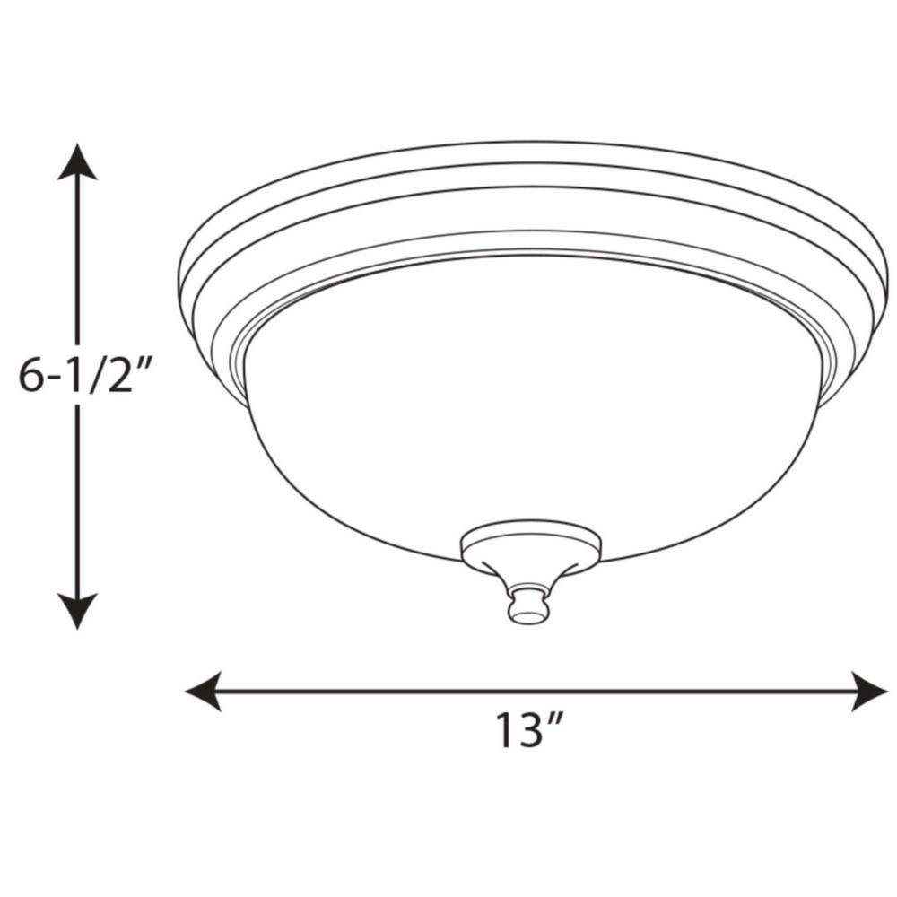 Progress Lighting 13 in. Alabaster Collection 21 -Watt Antique Bronze Integrated LED Flush Mount P350002-020-30