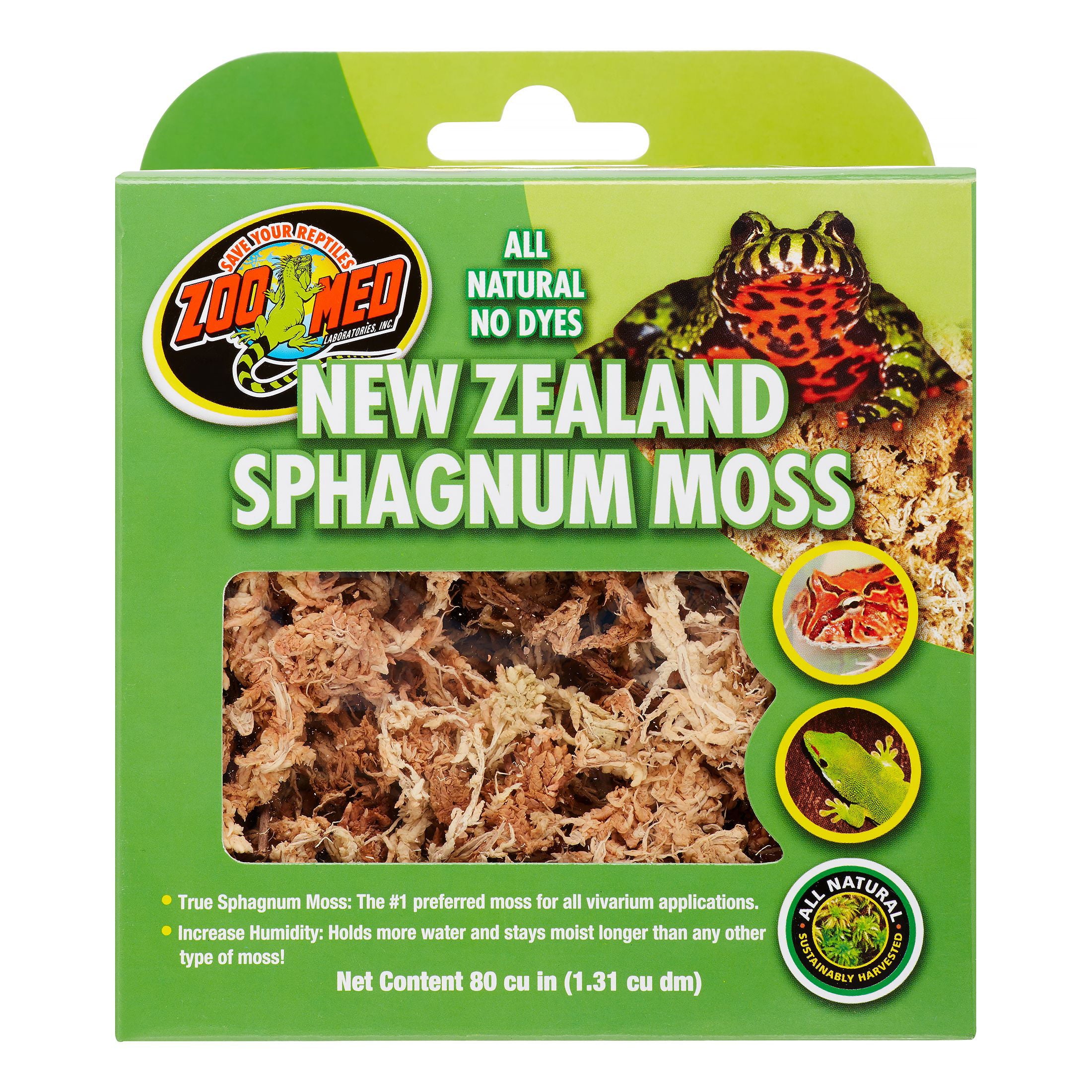 Zoo Med New Zealand Sphagnum Moss Terrarium Substrate， 80 Cu In