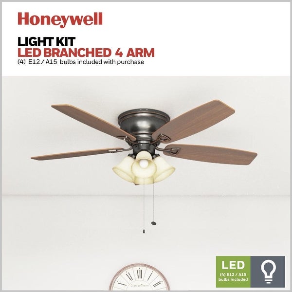 Honeywell Glen Alden 4-light Oil Rubbed Bronze Hugger Ceiling Fan Shopping - The Best Deals on Ceiling Fans | 22393910