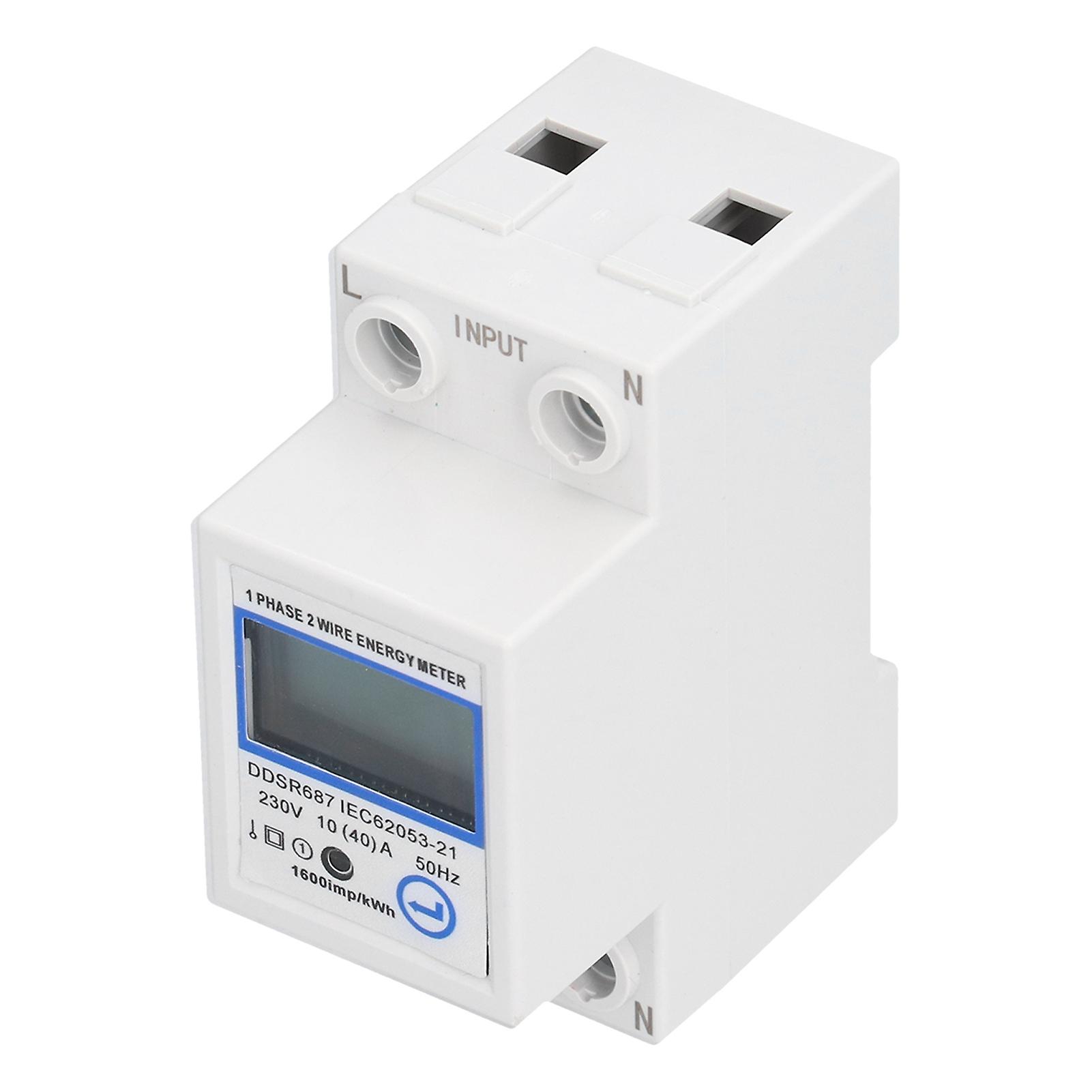 1 Phase 2 Wire Energy Meter Multifunctional Lcd Digital Display 2p Din Rail Electric Meter For Home