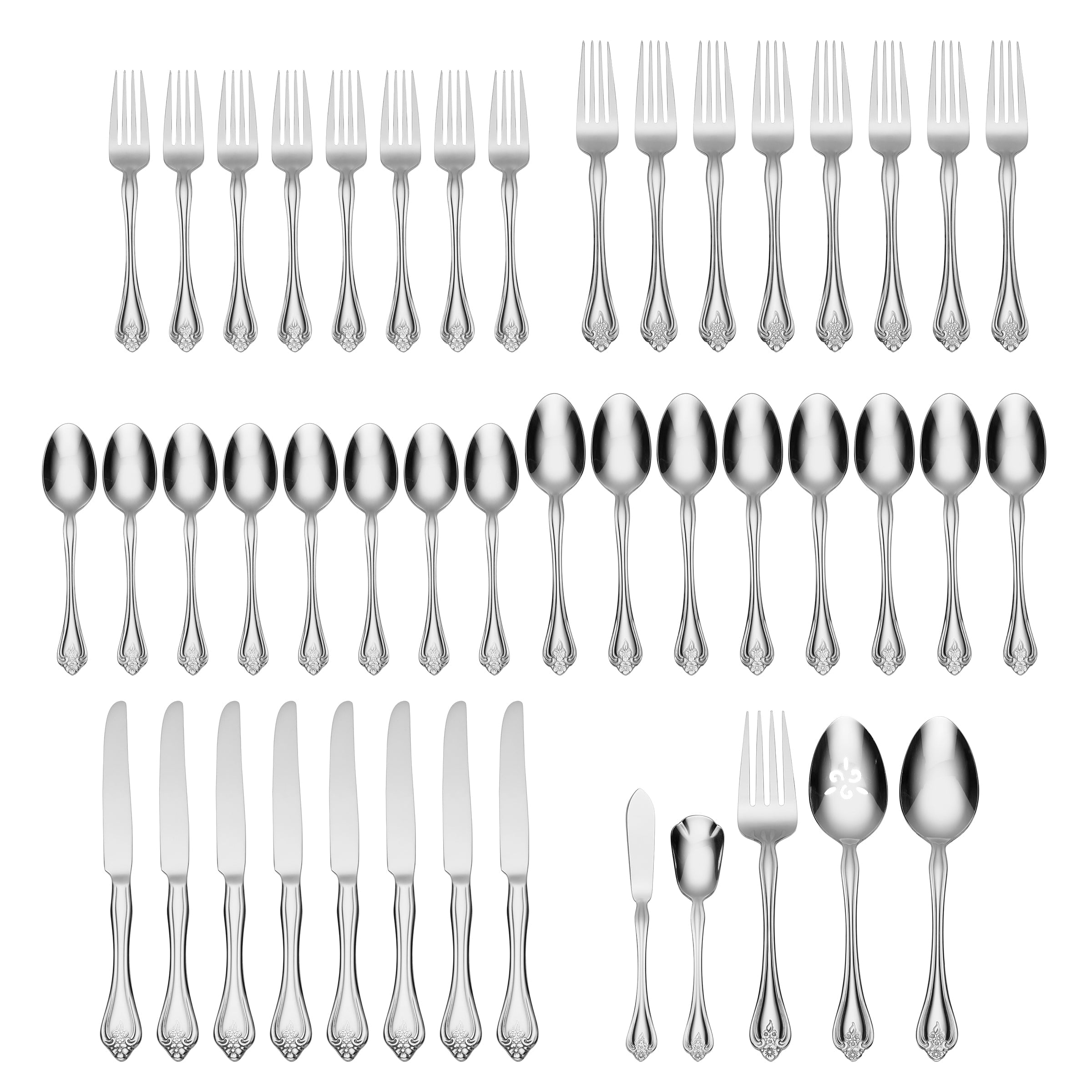 Boutonniere 45 Piece Everyday Flatware Set