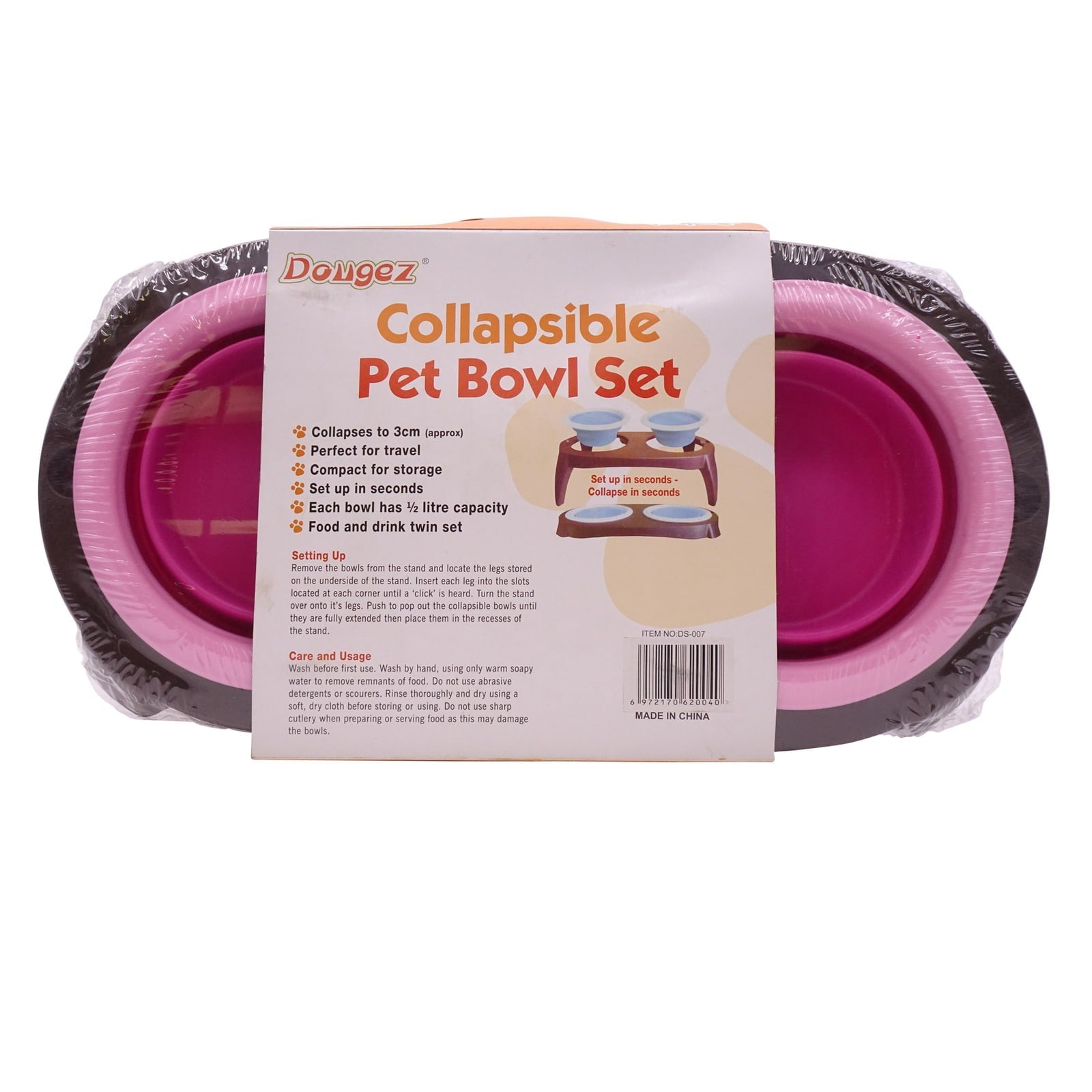 Oxemize Elevated Dog Double Bowls Medium Small Pet Feeder Raised Food Dishes with Stand