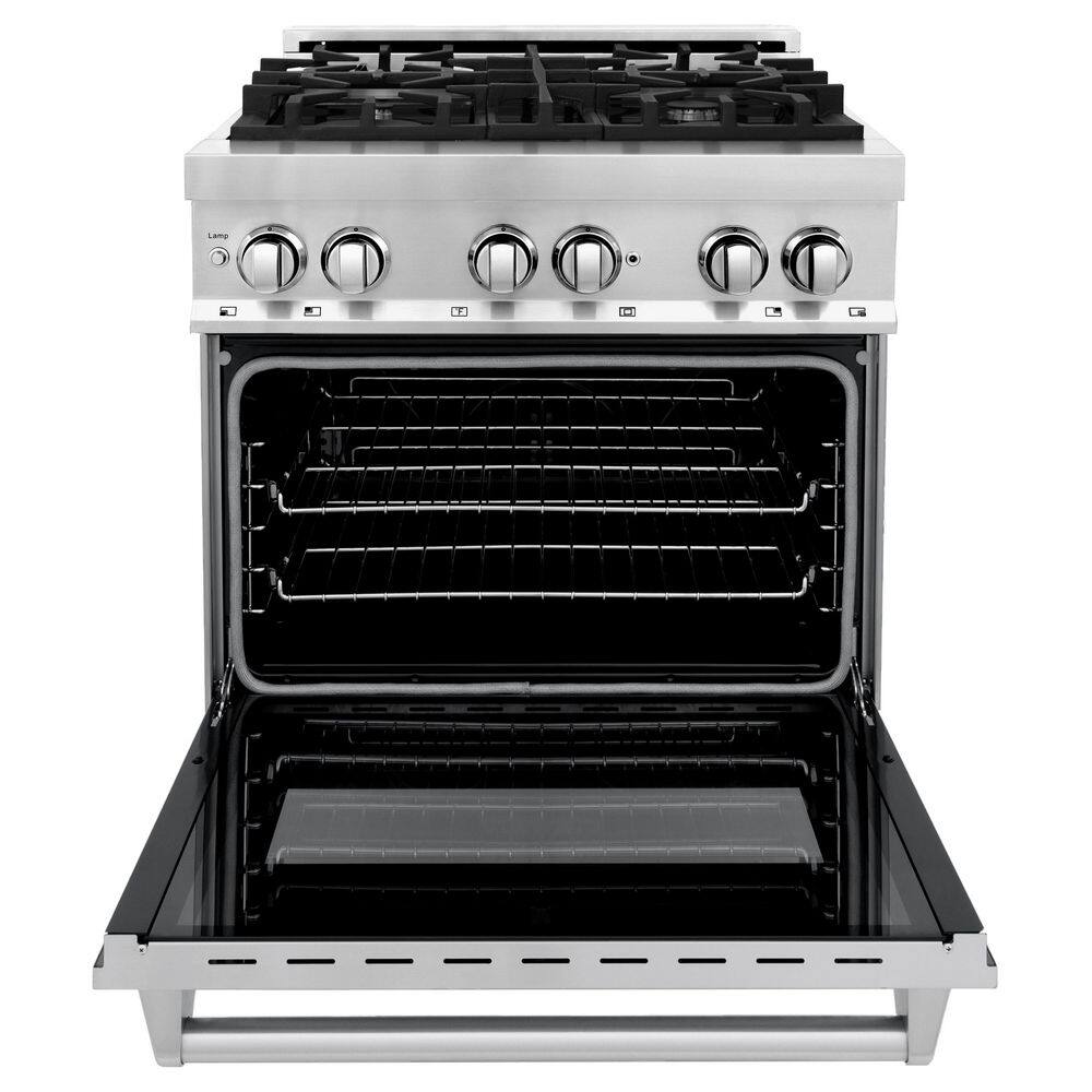 ZLINE Kitchen and Bath 30 in. 4.0 cu. ft. Dual Fuel Range with Gas Stove and Electric Oven in Stainless Steel (RA30) RA30