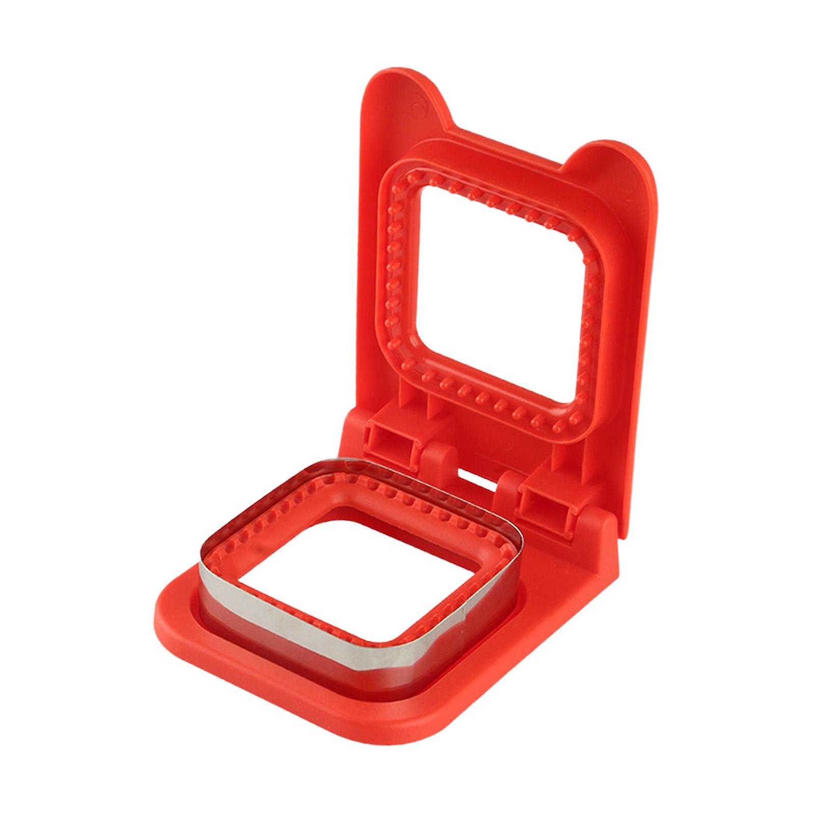2 In 1 Sandwich Cutter And Sealer Pancake Maker For Children Kids Boys Girls Red Square