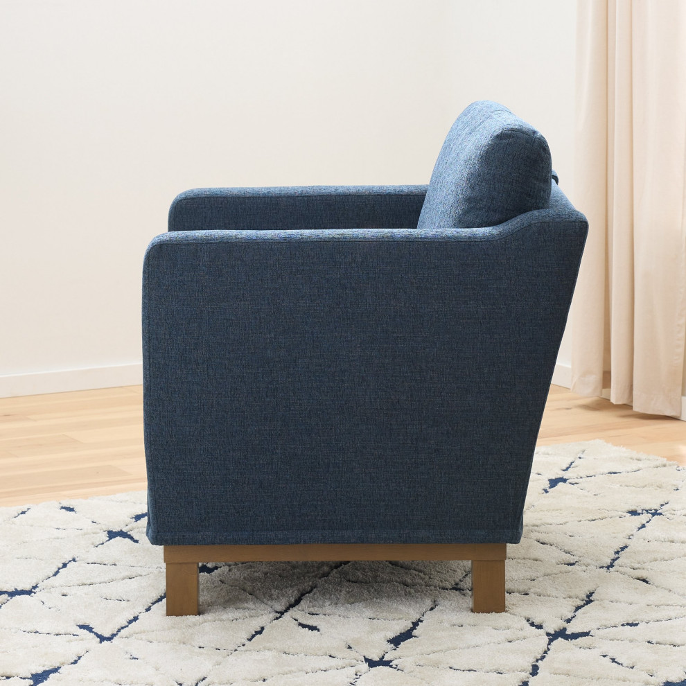 Classic Accent Chair  Oversized Cushioned Seat With Track Armrests   Transitional   Armchairs And Accent Chairs   by Declusia  Houzz