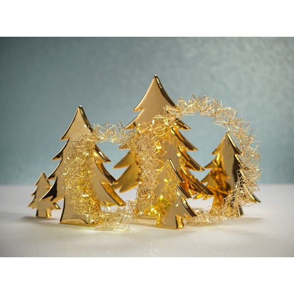 Teton 10.75Inch Tall Gold Ceramic Tree