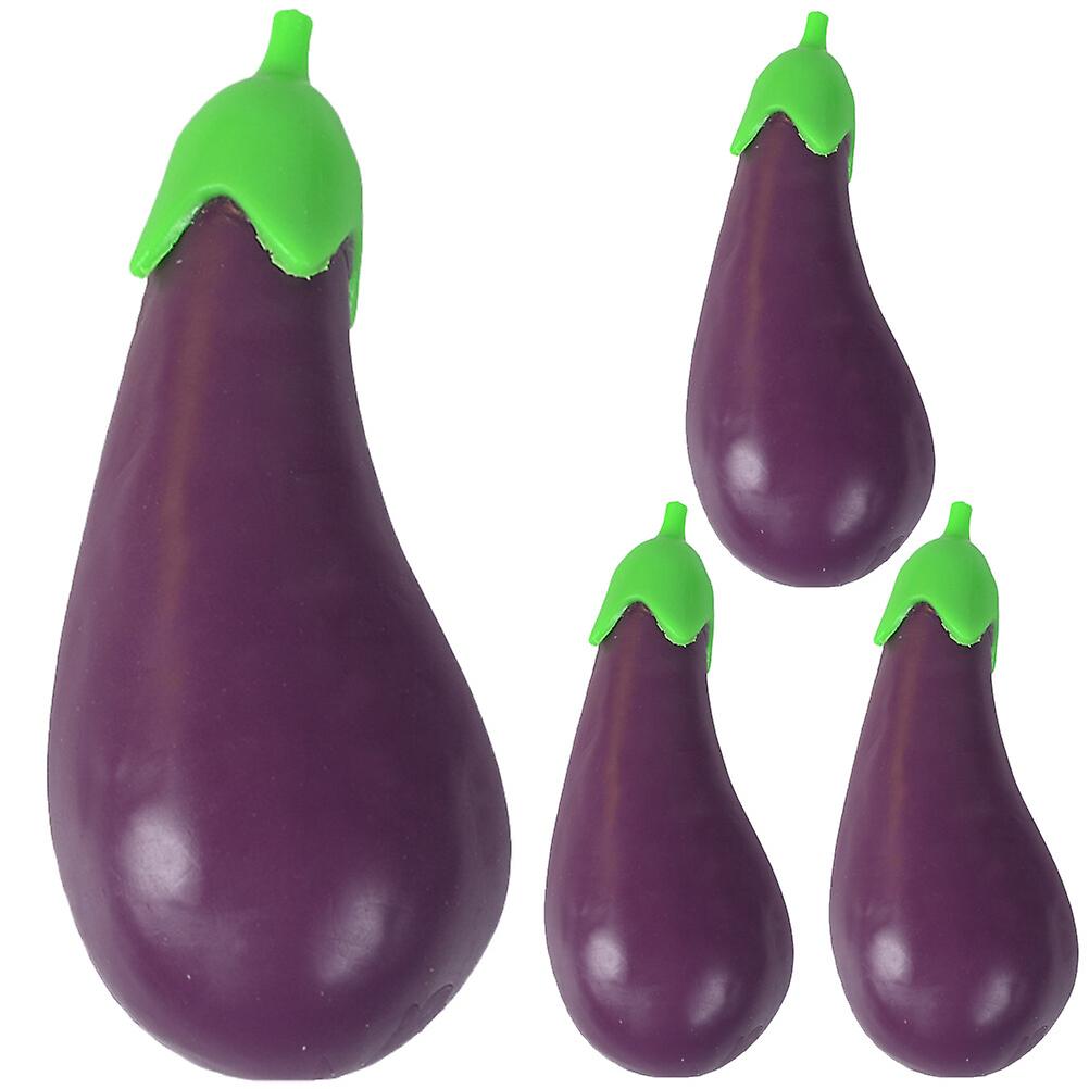 4pcs Play Kitchen Eggplants Realistic Eggplants Kids Kitchen Toys Stretchy Toy Kids Educational Toy