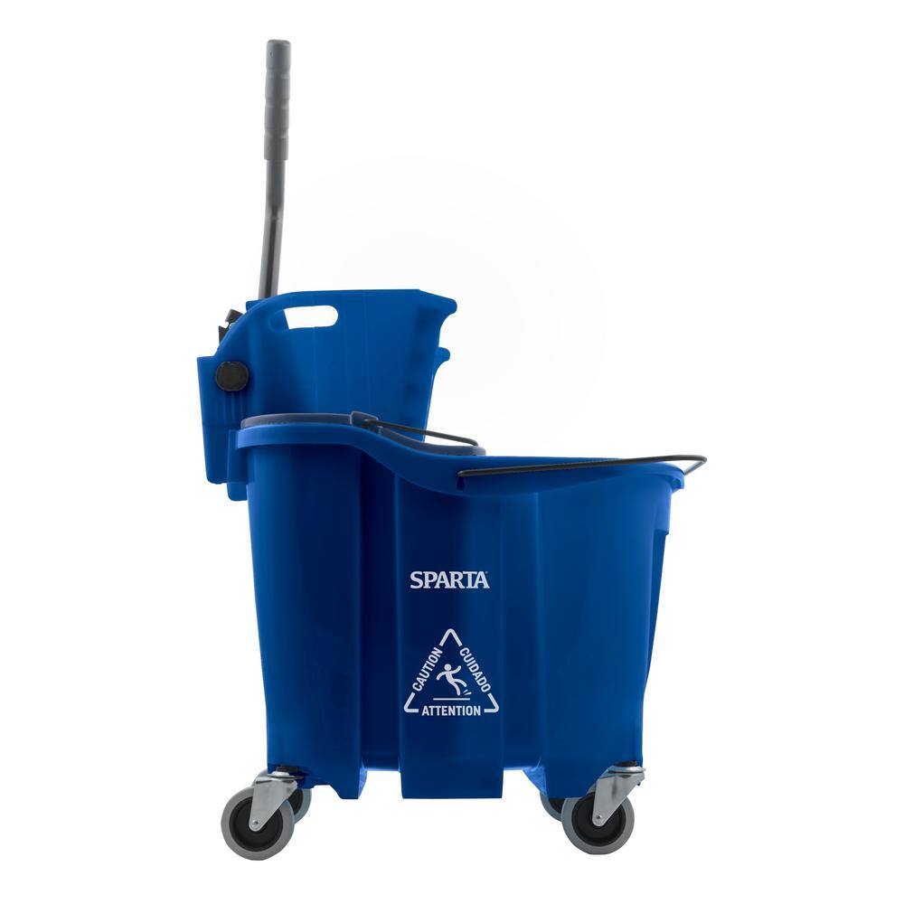 Sparta 8.75 gal. Blue Polypropylene Mop Bucket Combo with Wringer and Soiled Water Insert 9690414