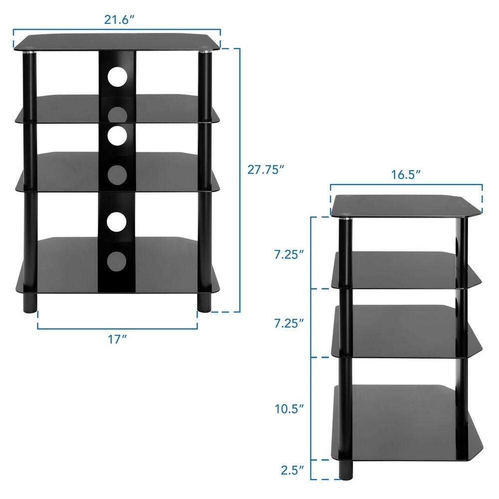 Mount It! Four Tiered A/V Component TV Stand