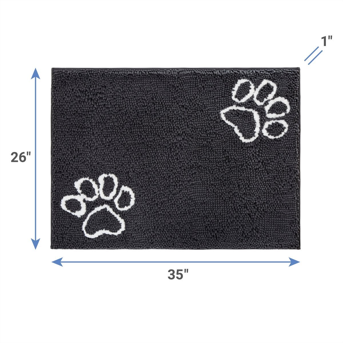 Frisco Microfiber Chenille Paw Print Doormat