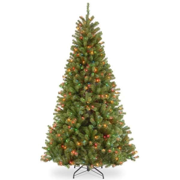 National Tree Company 7.5 ft. North Valley Spruce Hinged Tree with 550 Multi LightsUL