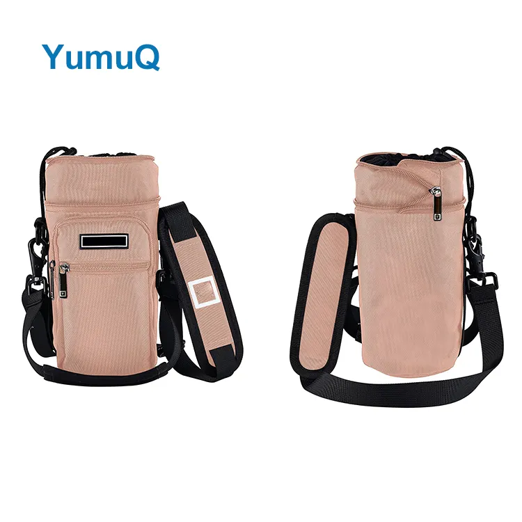 YumuQ 32 / 40 / 64 oz Neoprene Water Bottle Cover Holder With Adjustable Shoulder Strap For Hiking Travelling Camping