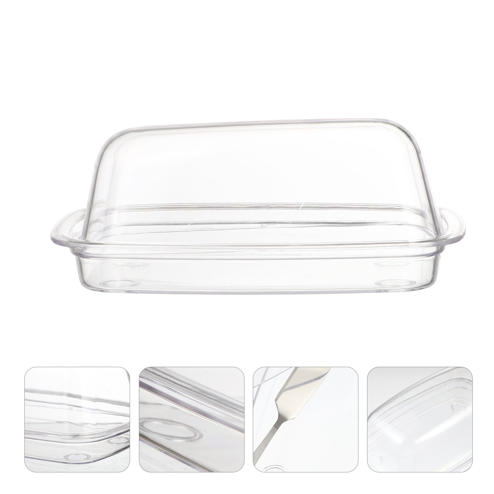 OUNONA Butter Dish Plastic Butter Storage Box Butter Container Fruit Dessert Plate