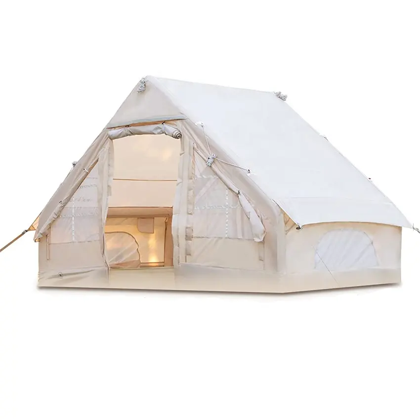 Wholesale Inflatable Air Tourist Tent Large Canvas Glamping Cabin Tent Family Outdoor Inflatable Camping Tent