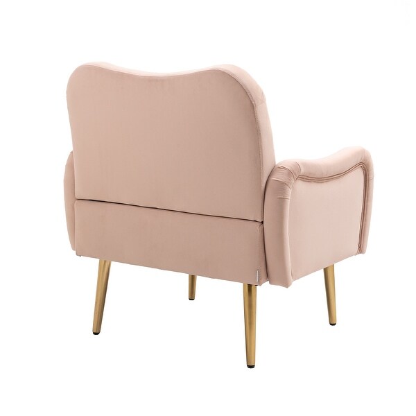 Modern Elegant Velvet Accent Chair， Living Room Chair / Leisure Single Sofa with Golden feet