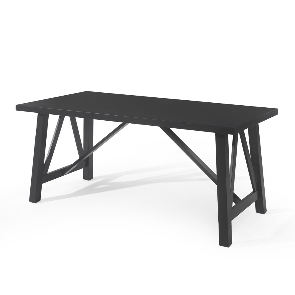 Wiers Wood Dining Table， Black