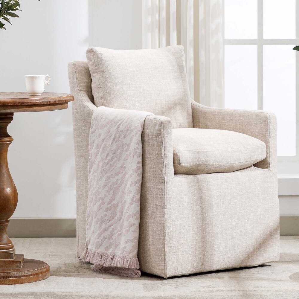 Upholstered Swiveling Linen Accent Sofa Chair