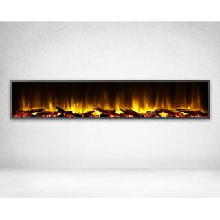 Dynasty Fireplaces 80 in. Harmony Built-in LED Electric Fireplace in Black Trim DY-BEF80