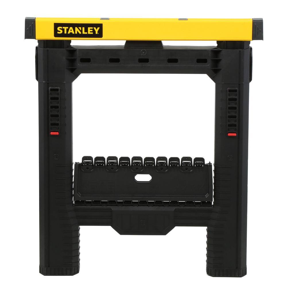 Stanley 32 in. H Plastic 2-Way Adjustable Folding Sawhorse (2 Pack) STST60626