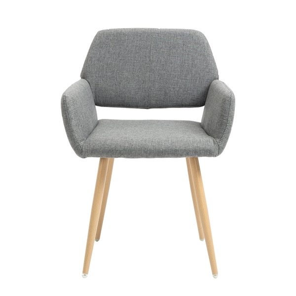 Fabric Upholstered Side Dining Chair with Metal Leg(fabric+Beech Wooden Printing Leg)，KD backrest