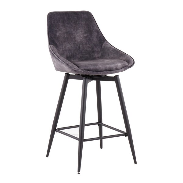 Carson Carrington Alba Counter Stool with Black Metal Base and Square Footrest (Set of 2)