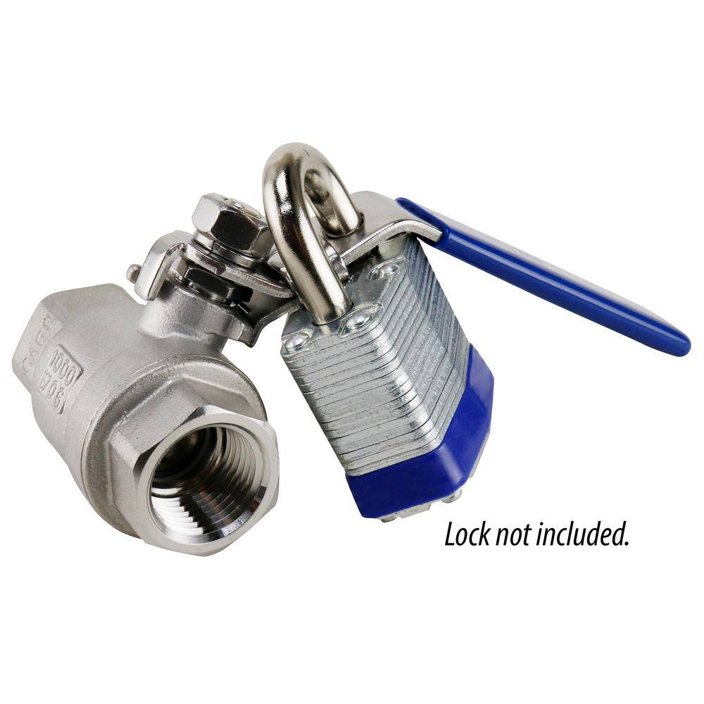 Apollo 12 in. x 12 in. Stainless Steel FNPT x FNPT 2-34 in. L Full-Port Ball Valve with Latch Lock Lever 96F10327