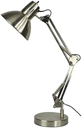 allen + roth Embleton 26-in Adjustable Brushed Nickel Desk Lamp with Metal Shade