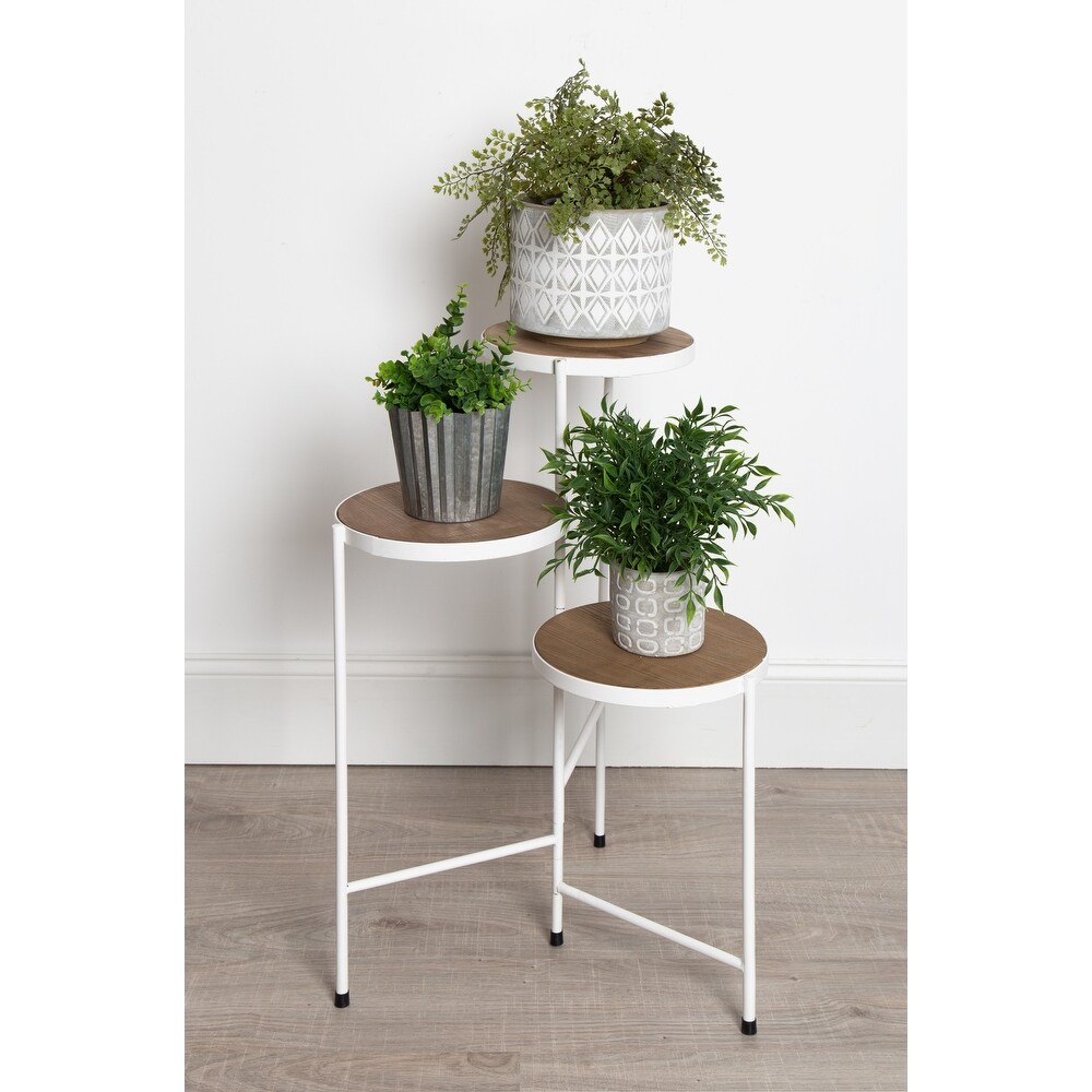 Kate and Laurel Fields Tri Level Metal Plant Stand   10x10x30