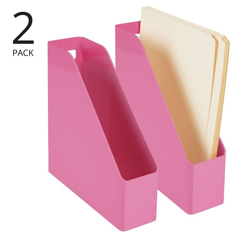 mDesign Plastic File Folder Bin， Office Desktop Organizer， 2 Pack