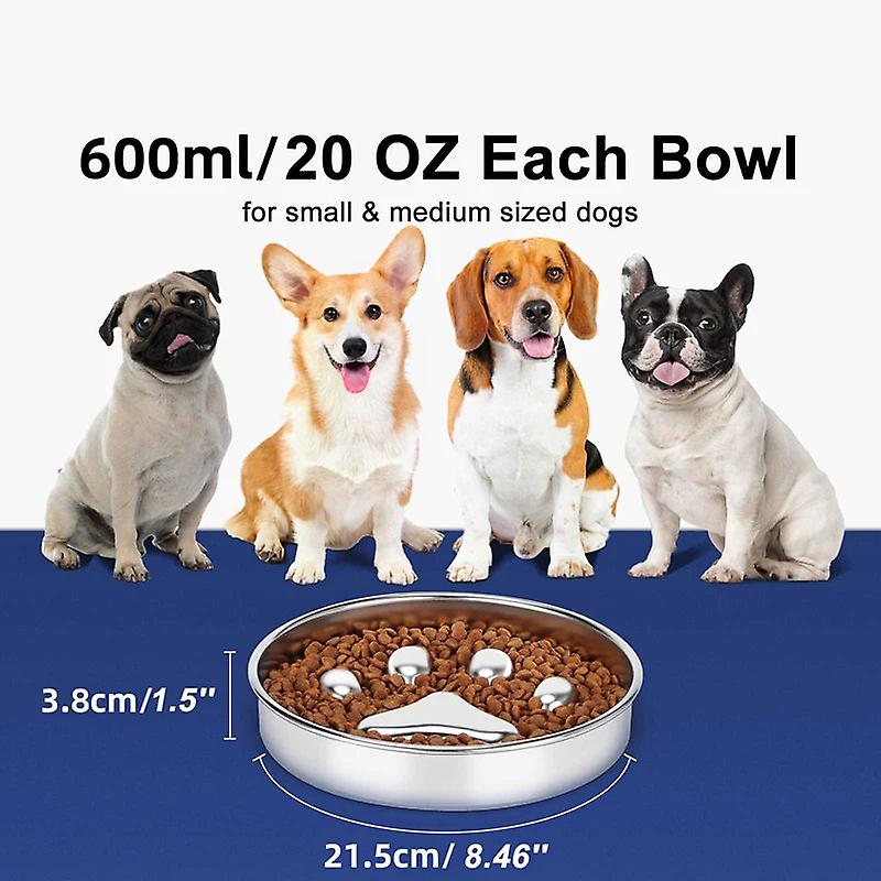 High end stainless steel anti-gulping dog bowl