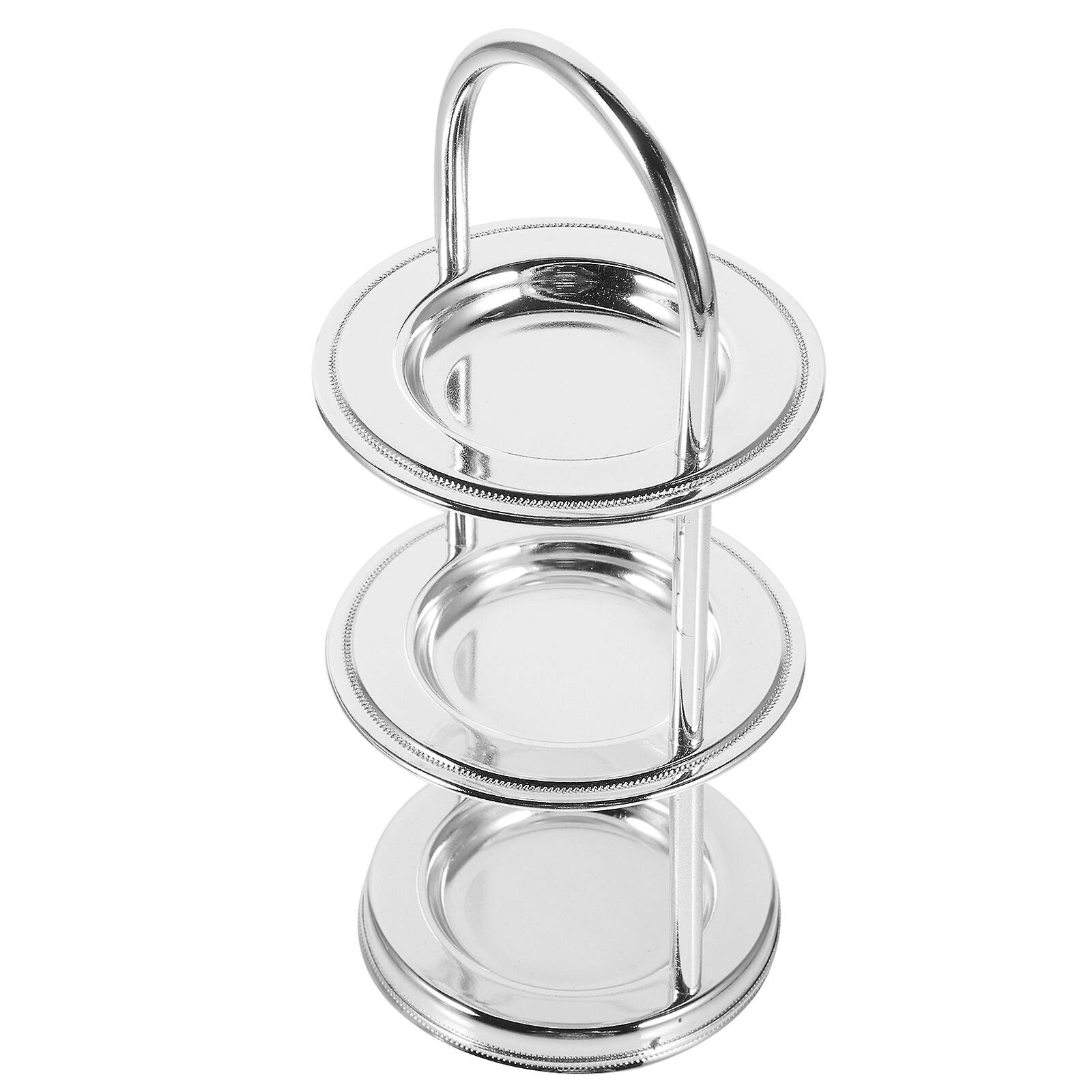 Three-layer Chocolate Display Stand Mini Dessert Placement Rack Party Serving Platter For Afternoon Tea Birthday Anniversary Wedding (silver)