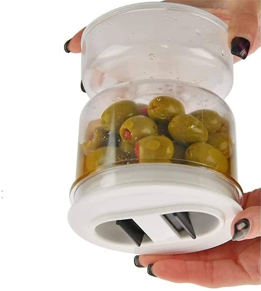 Miman Pickle And Olives Jar Container， Leak-proof Juice Separator