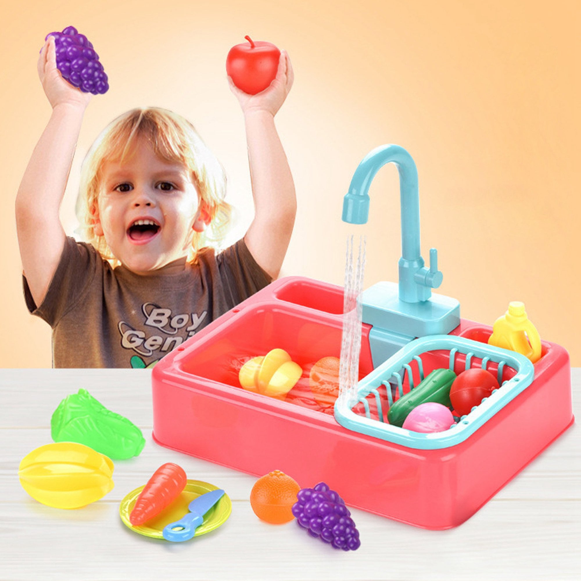 Kitchen Sink Toys for Girls, Water Table for Toddlers 2 3 4 Year Old,Play Kitchen Toy Set