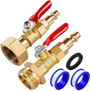 Dyiom 2-Pack Heavy-Duty 34 in. Solid Brass Garden Hose Shut Off Valve with 10 Extra Rubber Washers B08M5F3JKJ