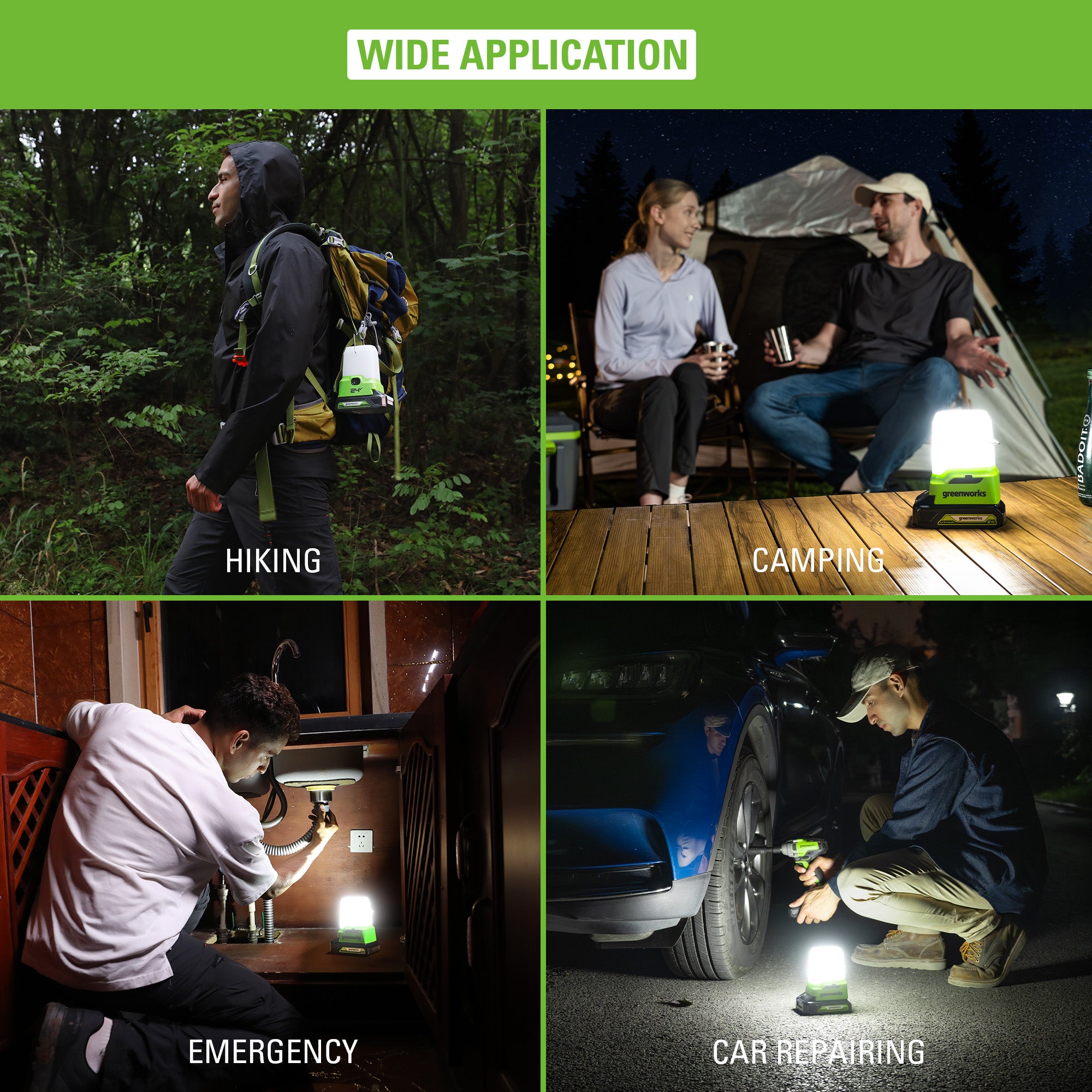 24V Cordless 500 Lumen Lantern (Tool Only) | Greenworks