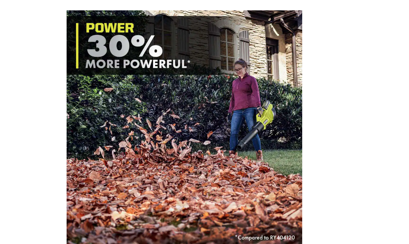 RYOBI RY40960VNM 40V HP Brushless 600 CFM 155 MPH Cordless Leaf Blower and Carbon Fiber String Trimmer with 4.0 Ah Battery and Charger