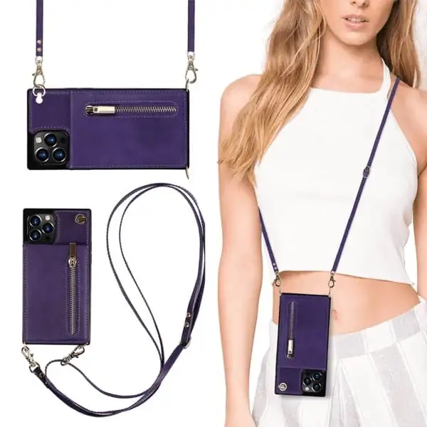 (2023 HOT SALE - 48% OFF)Crossbody Wallet iPhone Case-Credit Card Hold
