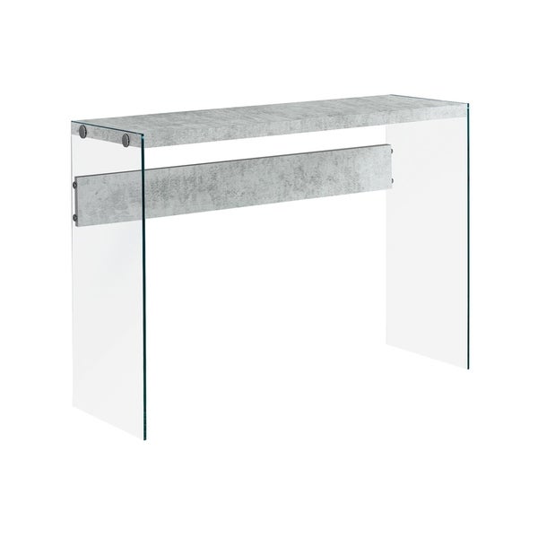 Accent Table， Console， Entryway， Narrow， Sofa， Living Room， Bedroom， Tempered Glass， Laminate， Clear， Contemporary， Modern