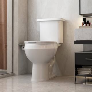 Two-Piece 1.11.6 GPF Dual Flush Elongated Toilet in White Seat Included HKD-TPT2468T-W