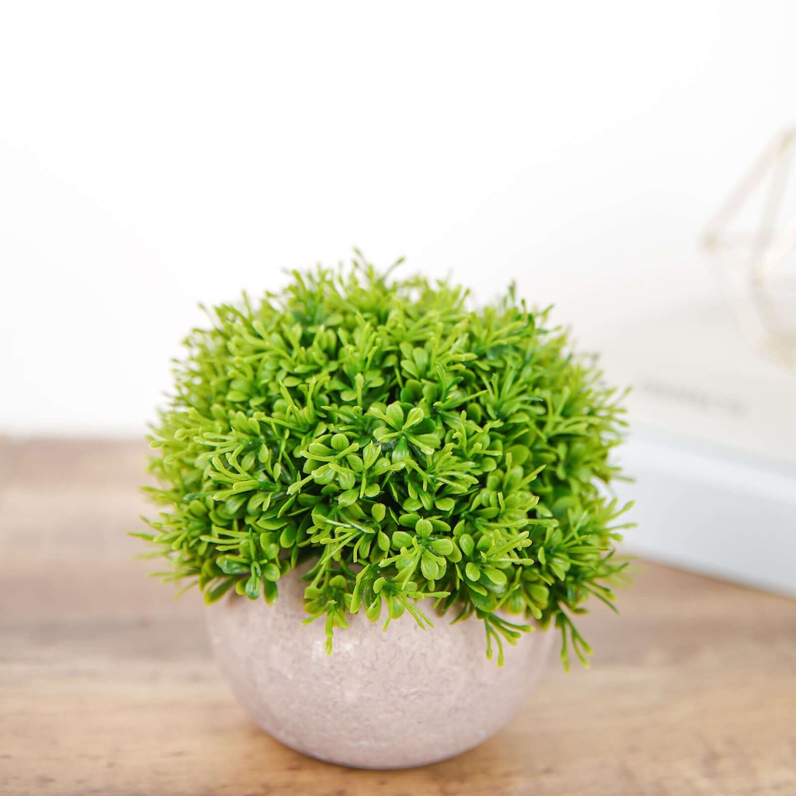 2 Plant Set Mini Potted Artificial Boxwood Topiary Faux Planter Collection 5