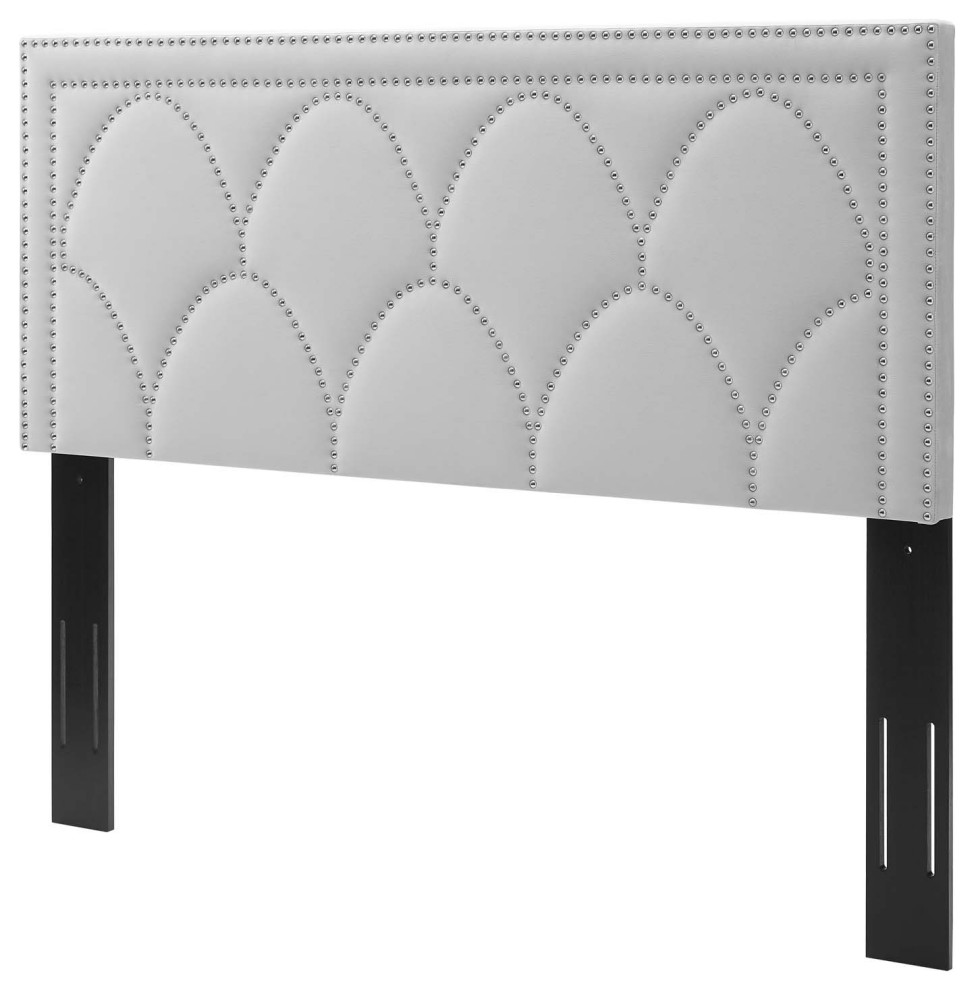 Headboard  Nailhead  Twin Size  Charcoal Gray  Velvet  Modern  Guest Suite   Modern   Headboards   by House Bound  Houzz