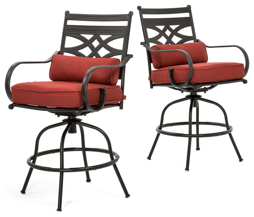 Montclair 3 Piece High Dining Set With Rockers and Square Table   Mediterranean   Outdoor Dining Sets   by Almo Fulfillment Services  Houzz