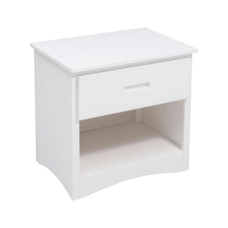 Wooden Night Stand With Bottom Shelf， White